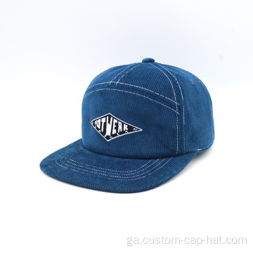 Caipíní Snapback Corduroy saincheaptha 7 Painéal